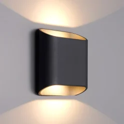 LCD Væglamper>Udendørs LED-væglampe, grafit, op & ned, CCT, dæmpbar, aluminium