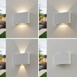 Udendørs LED-væglampe Katla af aluminium^Lucande Hot