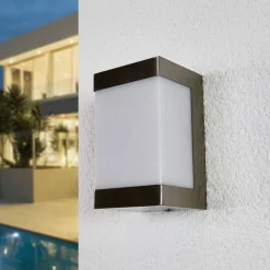 Udendørs LED-væglampe Severina, stål^Lindby Outlet