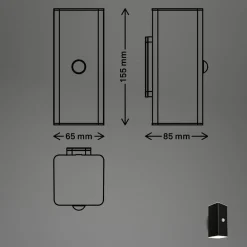 Udendørs LED-væglampe, sort, sensor, op/ned^Briloner Best