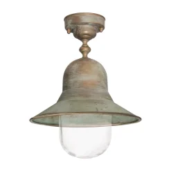 Moretti Luce Udendørs Loftlamper>Udendørs loftlampe Campanula 2095, antik messing, Ø 29 cm IP44