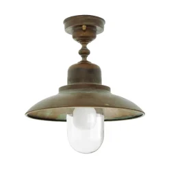 Moretti Luce Udendørs Loftlamper>Udendørs loftlampe Turino, IP44, messing, glas, Ø 30 cm