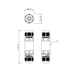 Udendørs multikabelstik til 2 kabler på 4-14 mm^Deko-Light New