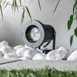 Lindby Udendørs Spot>Udendørs spot med jordspyd Tessa, i gråt