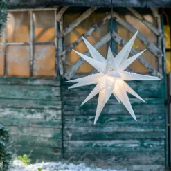 STERNTALER Julepynt|Julestjerner>Udendørs stjerne med snefnug, 18 takker, udstanset