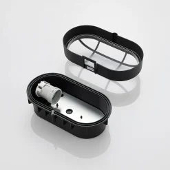 Udendørs væglampe Alisha, oval, sort^Lindby Online