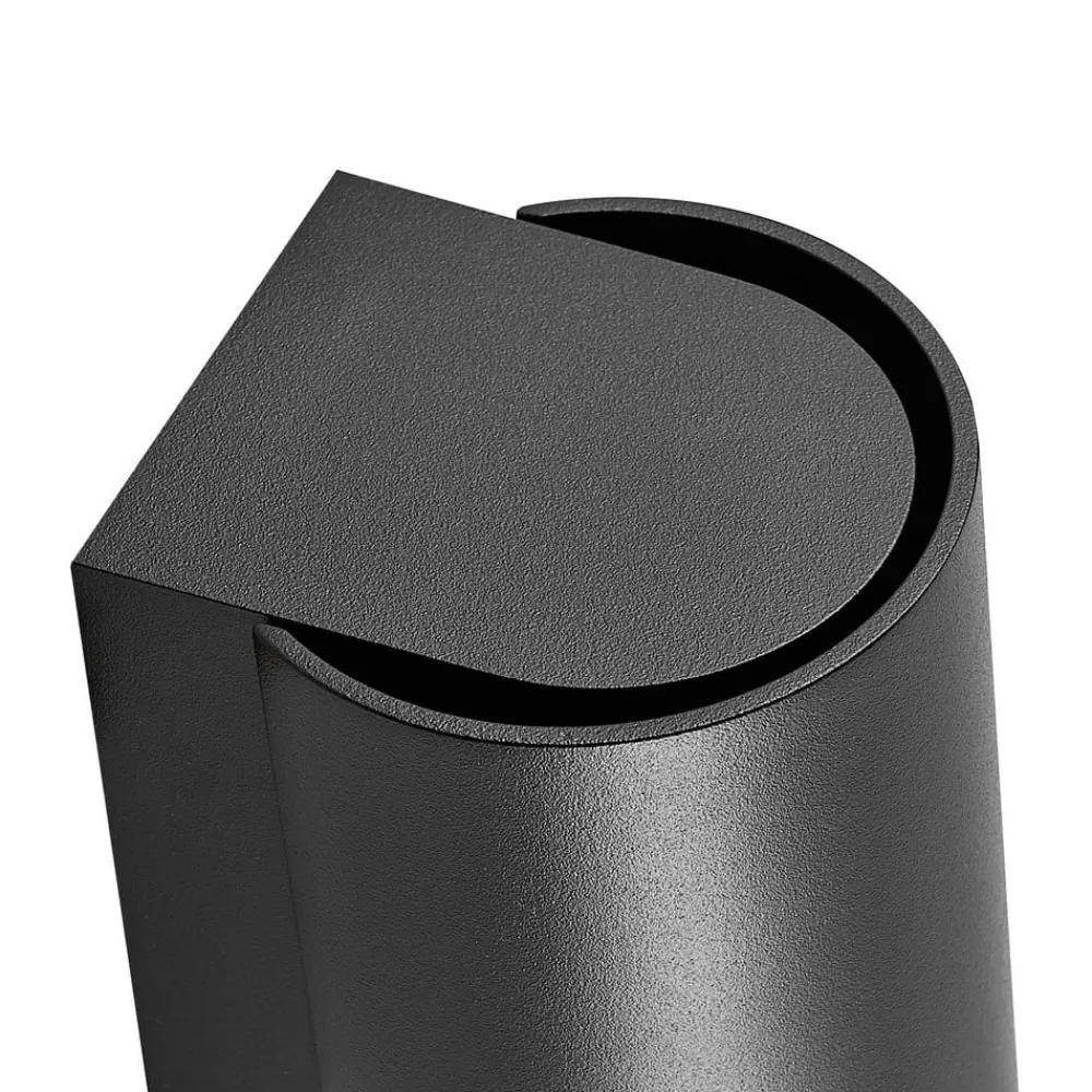 Deko-Light Udendørs væglampe CAN, sort, 1 lyskilde, Ø 8 cm IP65 metal GU10