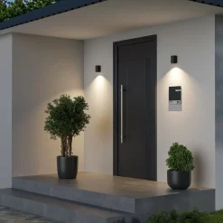 Deko-Light Udendørs væglampe CAN, sort, 1 lyskilde, Ø 8 cm IP65 metal GU10