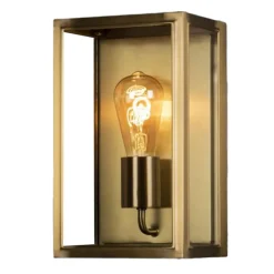 Konstsmide Udendørs væglampe Carpi, messing, bredde 18 cm