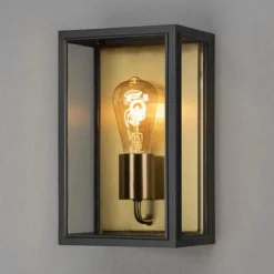 Udendørs væglampe Carpi, sort, bredde 18 cm^Konstsmide Hot