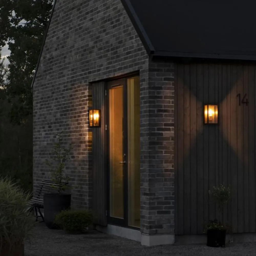 Udendørs væglampe Carpi, sort, bredde 18 cm^Konstsmide Hot