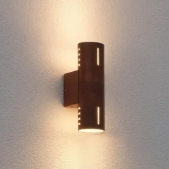 Udendørs væglampe Cuneo, rustfarvet, 25 cm, metal, op/ned^Konstsmide Discount