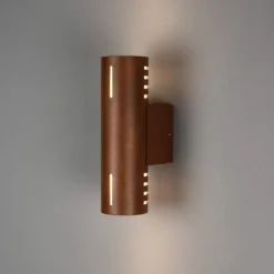 Udendørs væglampe Cuneo, rustfarvet, 25 cm, metal, op/ned^Konstsmide Discount