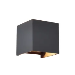 Udendørs væglampe Davos, grå, kantet, dæmpbar, aluminium^Mantra Iluminación Online