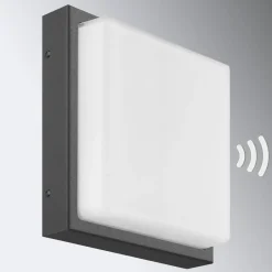 LCD Udendørs væglampe Ernest, grafit, E27, bevægelsessensor