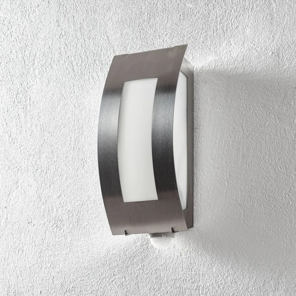 Udendørs væglampe firkantet i stål med sensor^CMD New