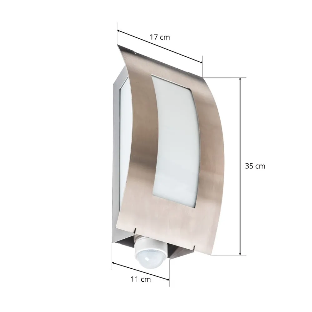 Udendørs væglampe firkantet i stål med sensor^CMD New