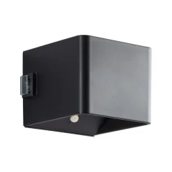 Brilliant Udendørs væglampe Iseo, sort, bredde 10 cm, sensor