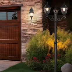 Trio Lighting Terrassebelysning>Udendørs væglampe Livenza, bundfatning, sort, aluminium