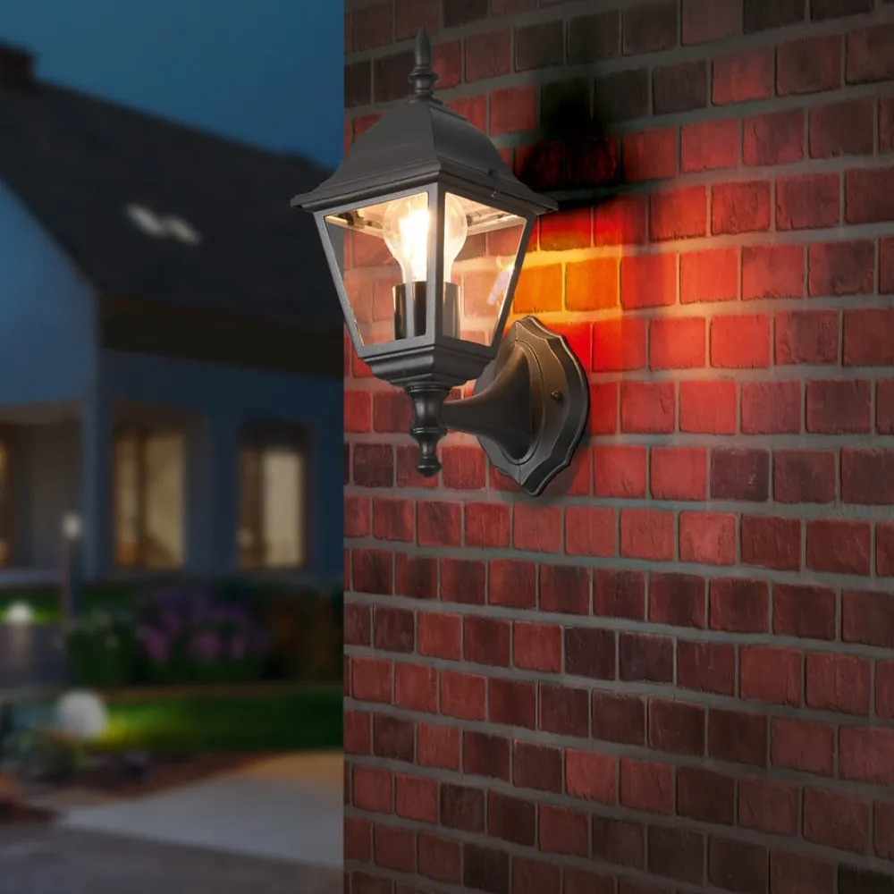 Trio Lighting Udendørs væglampe Livenza, topfatning, sort, aluminium