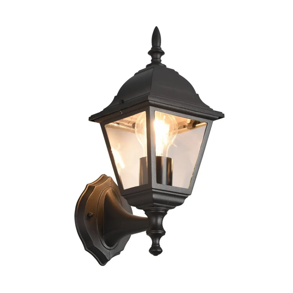 Trio Lighting Udendørs væglampe Livenza, topfatning, sort, aluminium