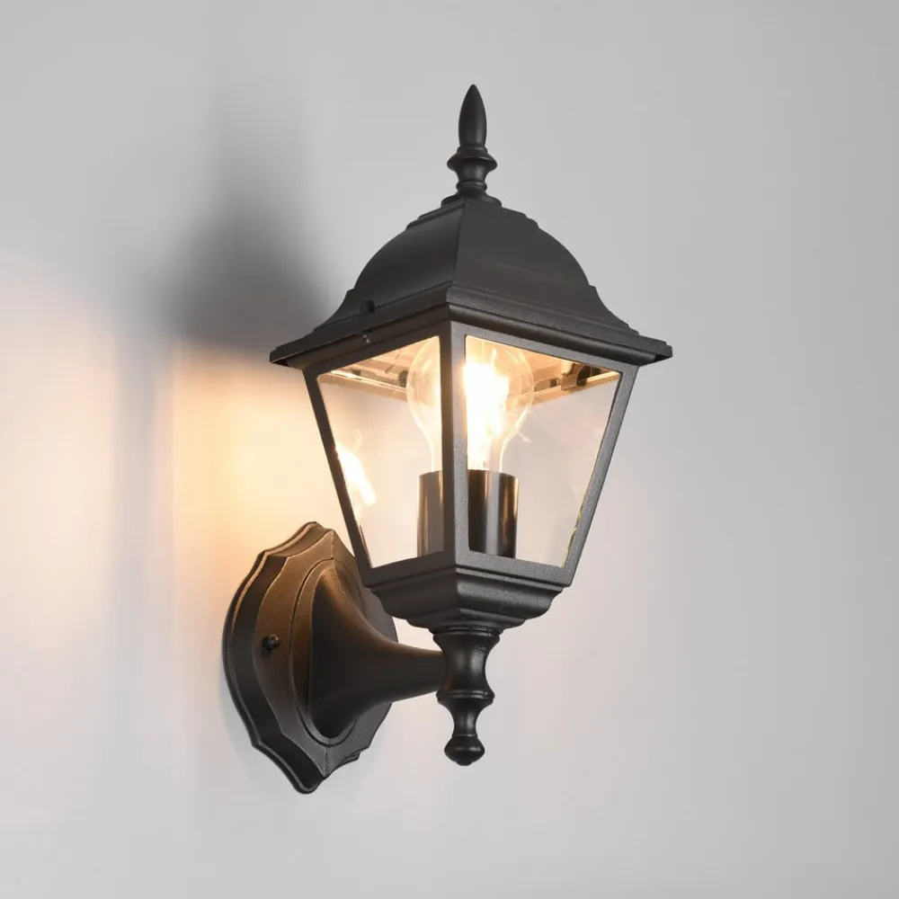 Trio Lighting Udendørs væglampe Livenza, topfatning, sort, aluminium