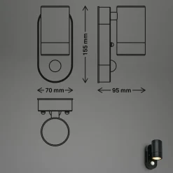 Briloner Udendørs væglampe med sensor 3789015, sort, plast, GU10