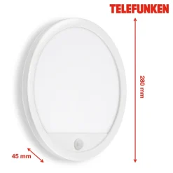Telefunken Udendørs væglampe med sensor Nizza Ø 28cm hvid 4.000K