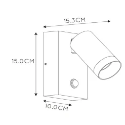 Lucide Udendørs Spot>Udendørs vægspot Taylor Sensor, 1 lyskilde sort