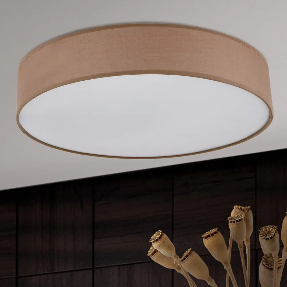 Ufo loftlampe med linnedskærm, brun^ORION Outlet