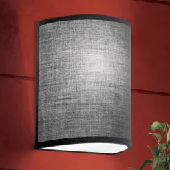 ORION Væglamper|Væglamper>Ufo væglampe med linnedskærm i grå