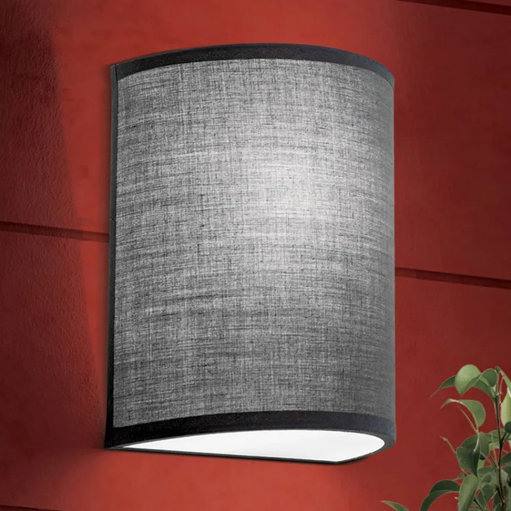 ORION Væglamper|Væglamper>Ufo væglampe med linnedskærm i grå