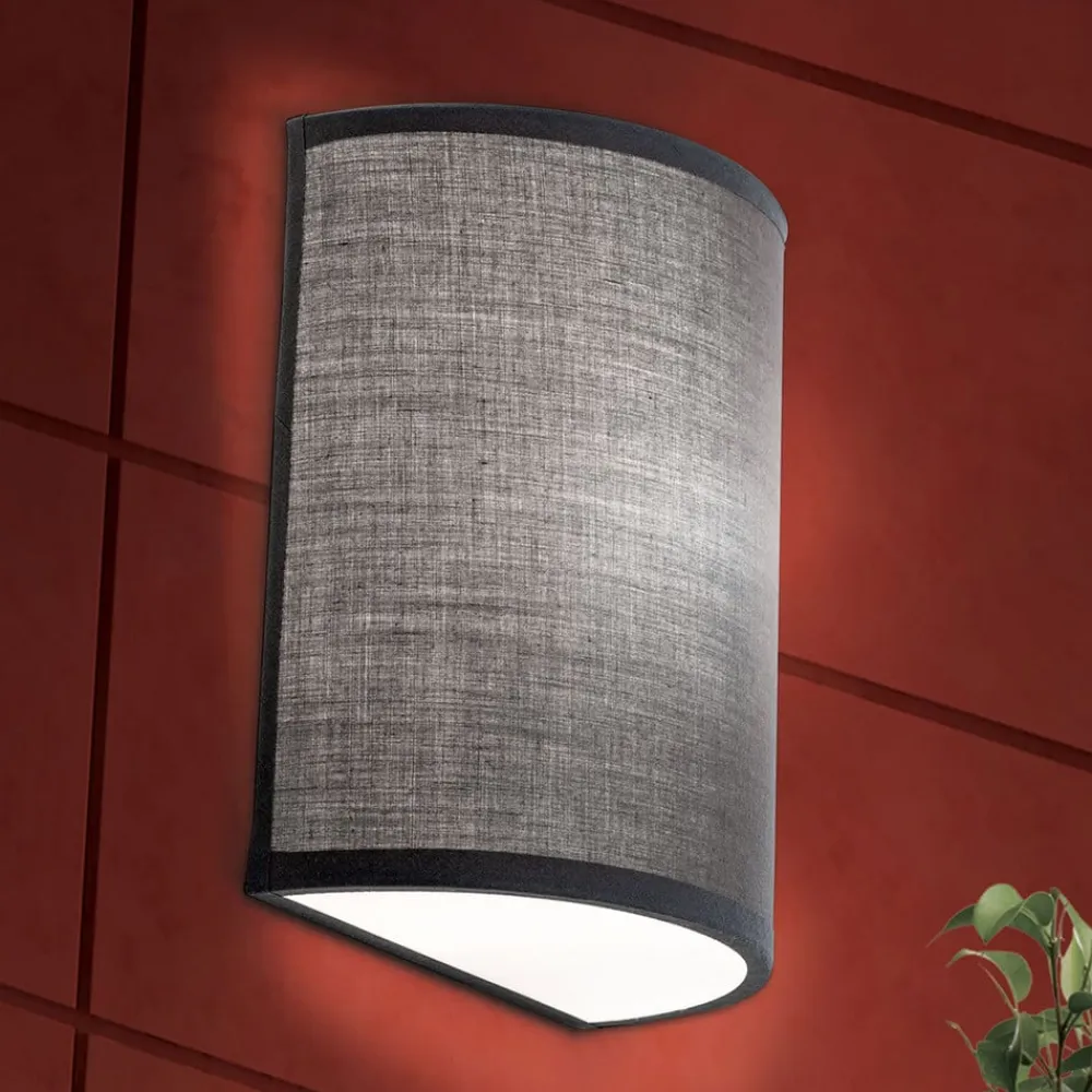 ORION Væglamper|Væglamper>Ufo væglampe med linnedskærm i grå