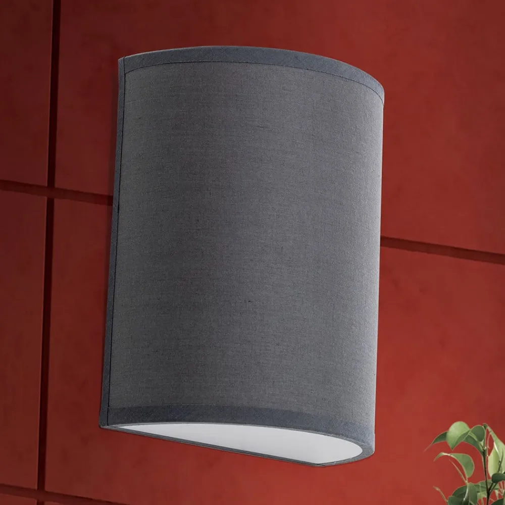 ORION Væglamper|Væglamper>Ufo væglampe med linnedskærm i grå