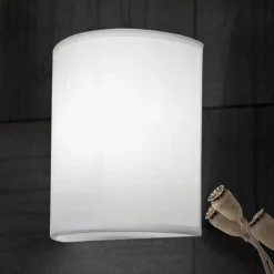 ORION Ufo væglampe med linnedskærm i hvid