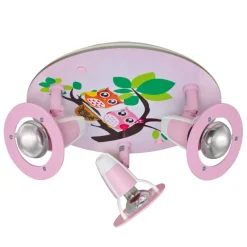 Børn Elobra Loftlamper>Ugle loftlampe til børneværelset, rosa