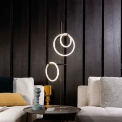 Marchetti Ulaop LED-gulvlampe, tre ringe, sort