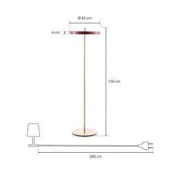 UMAGE Asteria Floor LED-gulvlampe, rubinrød