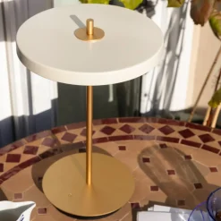 LED-bordlampe Asteria Move perlehvid/messing 31cm^UMAGE Sale