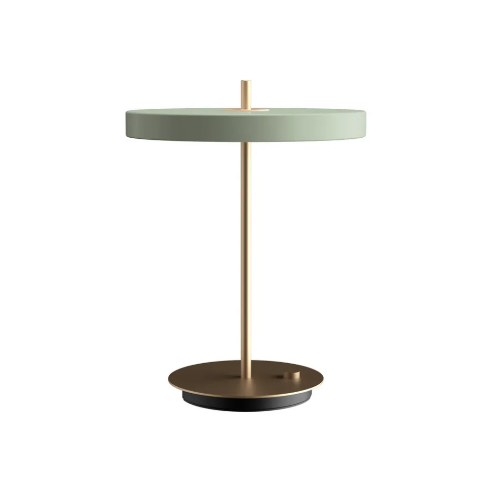 LED-bordlampe Asteria Table, USB, lysegrøn/messing^UMAGE Online