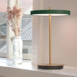 LED-bordlampe Asteria Move skovgrøn/messing 31cm^UMAGE Outlet
