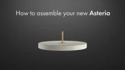 UMAGE LED-hængelampe Asteria Mini, petrol/messing, Ø 31 cm