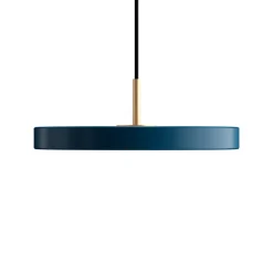 UMAGE LED-hængelampe Asteria Mini, petrol/messing, Ø 31 cm