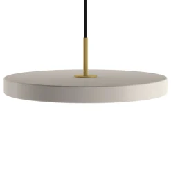 UMAGE LED-hængelampe Asteria Mini, perlehvid/messing, Ø 31 cm