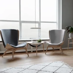 UMAGE LED-hængelampe Asteria Mini, perlehvid/messing, Ø 31 cm