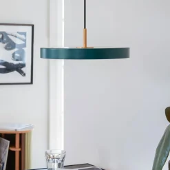 LED-hængelampe Asteria Medium, grøn/messing, Ø 43 cm^UMAGE Clearance