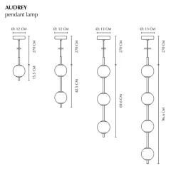 LED-hængelampe Audrey, messingfarvet, 2 lyskilder Ø 12 cm^UMAGE Sale