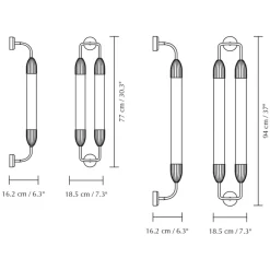 væglampe Lemon Squeeze 2 lyskilder, længde 77 cm, messing^UMAGE Discount