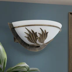 ORION Uplight væglampe Fleur, antik guld