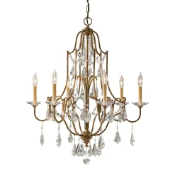 Valentina lysekrone, 6 lyskilder, bronze/krystal^FEISS Outlet